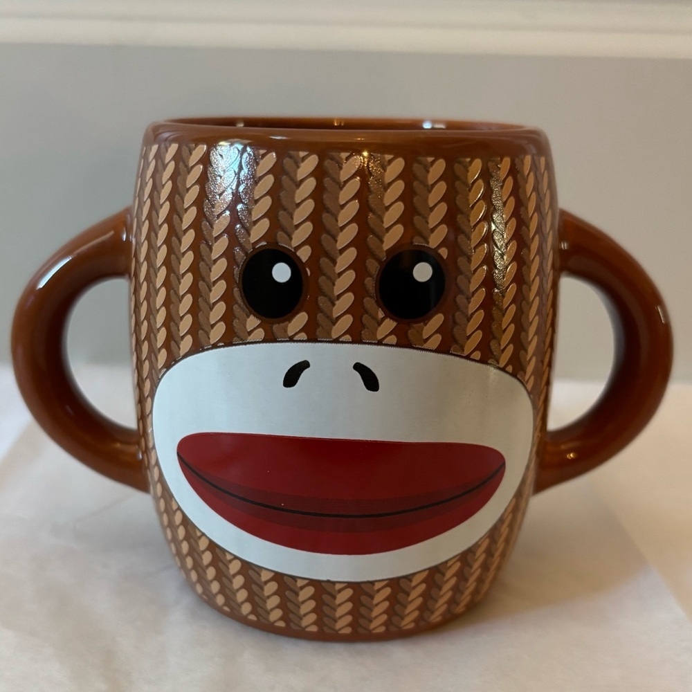 Galerie ceramic double-handled Sock Monkey Mug